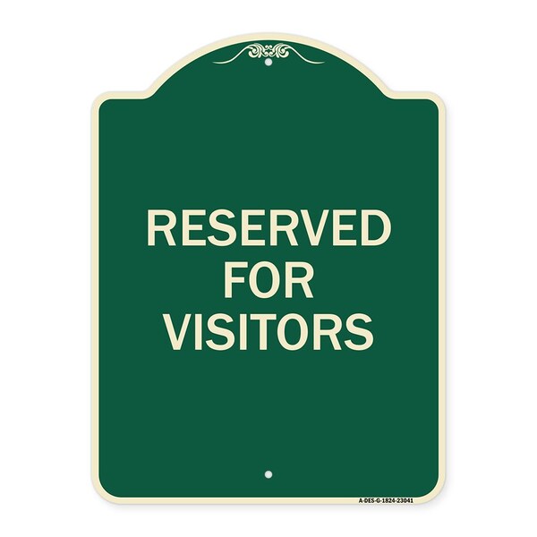 Reserved Parking Reserved Parking for Visitors Heavy-Gauge Aluminum Sign, 24" x 18", G-1824-23041